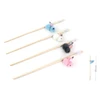 Cute Plush Rabbit Interactive Cat Wand Teaser Toy with Bell for Cats and Kittens 40cm