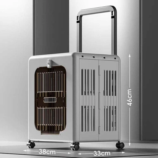Foldable Portable PP Pet Carrier Trolley Travel Bag – Breathable Lightweight Comfortable Airline Approved for Cats & Small Dogs