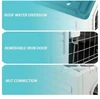 Modern Detachable Breathable Outdoor Double Level Plastic Dog House with Three Metal Doors & Four Step Ladder for Small Dogs (62.5x48x94h) - Light Blue
