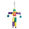 Wooden Dangle Man Bird Toy Durable Chewable Natural Safe Interactive Colorful Hanging Cage Accessories ts HI 30 CM, W 13 CM