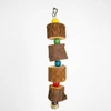 Natural Wood Bird Chewing Toy with Colorful Bead & Small Bell 25cm