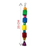 Colorful Hanging Natural Wooden Birds Toy 25 cm with Beads & Bell