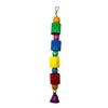 Colorful Hanging Natural Wooden Birds Toy 25 cm with Beads & Bell