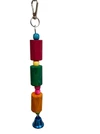 Colorful Hanging Natural Wooden Bird Toy 20 cm with Beads & Bell