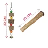 2pcs Bird Toy Set Accessories for Bird Cage - Natural Jute Rope perch and Natural Block Chewing Hanging Toy