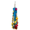 Natural Colorful Wooden and Rope Bird Toy 30cm with Small Bell
