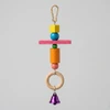 Wooden Chewable Hanging Bird Toy with Bell Height 25cm