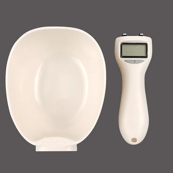 Digital ABS Measure Spoon Scale 800g – Portable, Detachable, High Precision, LCD Display, Battery CR2032 and Multi-Unit (g/cup/oz/ml) Pet Food Measuring Scale (Cream Color)