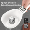 Digital ABS Measure Spoon Scale 800g – Portable, Detachable, High Precision, LCD Display, Battery CR2032 and Multi-Unit (g/cup/oz/ml) Pet Food Measuring Scale (Cream Color)