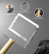 Durable Stainless Steel Cat Litter Scoop with Wooden Hand 27x13 cm