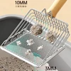 Durable Stainless Steel Cat Litter Scoop with Wooden Hand 27x13 cm