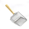 Durable Stainless Steel Cat Litter Scoop with Wooden Hand 27x13 cm