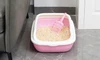 Cat Litter Box with Sifting Net, Anti-Splash Rim & Scoop (50*36*17cm) – Easy Clean, Comfortable, Eco-Friendly, Open Design and Durable Plastic Material