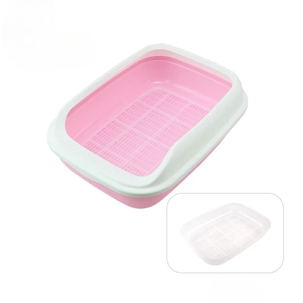 Cat Litter Box with Sifting Net, Anti-Splash Rim & Scoop (50*36*17cm) – Easy Clean, Comfortable, Eco-Friendly, Open Design and Durable Plastic Material