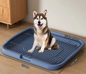 Large Space Dog Toilet Tray with Removable Metal Mesh Grid (65×50cm)