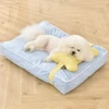 Luxury Pet Bed with Pillow – High-Quality Mattress with Washable Removable Fabric Cover & Anti-Slip Bottom for Dogs & Cats (Blue Plaid)