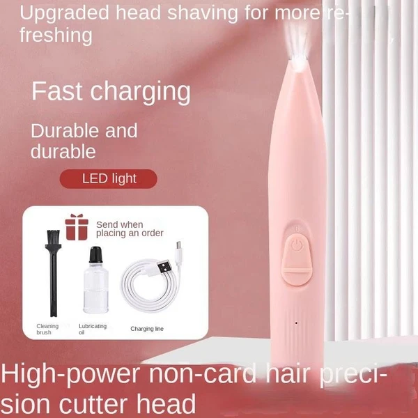 Professional Electric Pet Hair Trimmer with LED Light – Low Noise, USB Charging, Portable, Safe and Easy To Use for Cats & Dogs