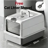 Extra Large Enclosed Cat Litter Box 50x35x32cm with Charcoal Filter, Scoop & Top Carrying Handle – Anti Splash, Odor Control and Easy Clean