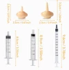 Kitten & Puppy Reusable Milk Feeding Set of 3 Syringes (1ml, 3ml & 5ml) & 2 Different Sizes Nipples
