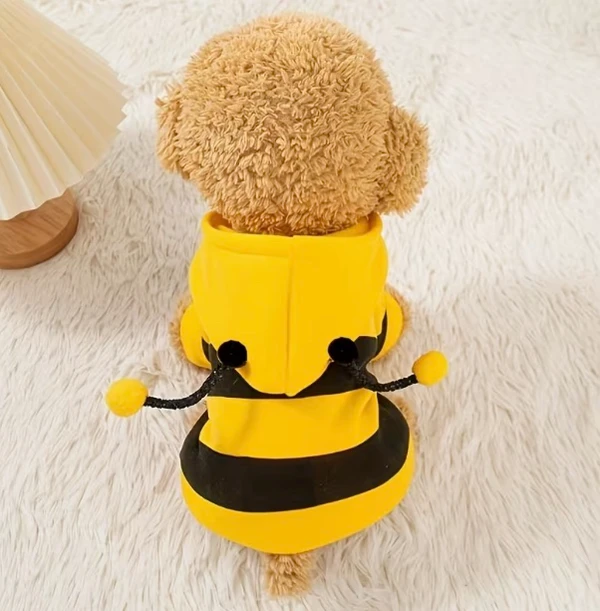 Bee-Themed Pet Sweater for Small Dogs & Cats – Cozy All-Season Costume