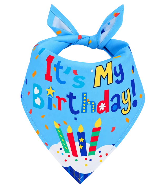 Pet Birthday Bandana, Party Accessory Bib for Small & Medium Dogs & Cats