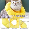 Comfortable Sunflower Shaped Pet Recovery Collar Anti Licking Wounds After Surgery with Adjustable Drawstring Closure for Cats & Small Dogs
