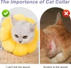 Comfortable Sunflower Shaped Pet Recovery Collar Anti Licking Wounds After Surgery with Adjustable Drawstring Closure for Cats & Small Dogs
