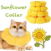 Comfortable Sunflower Shaped Pet Recovery Collar Anti Licking Wounds After Surgery with Adjustable Drawstring Closure for Cats & Small Dogs