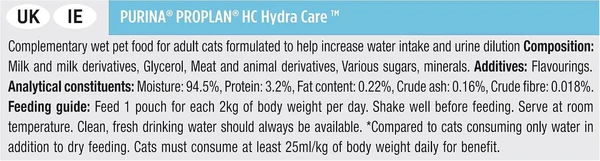 Purina Pro Plan Hydra Care Feline Hydration Supplement with Chicken Adult Cat wet Food Pouch 75g