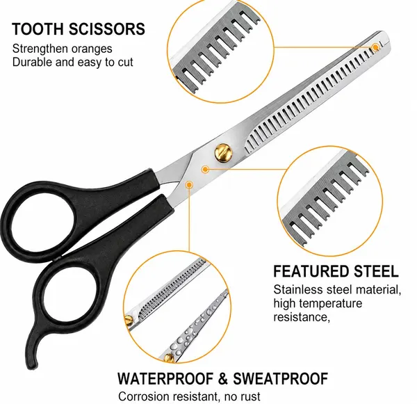 Professional Stainless Steel Pet Hair Thinning Scissors with Plastic Handle for Dogs & Cats Grooming