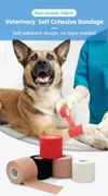 Veterinary Pet Self Adhesive Elastic Wrap Bandage – Breathable Stretchable Comfortable Non-Woven Fabric Waterproof First Aid Tape (5cmx4.5m) for Dogs & Cats 