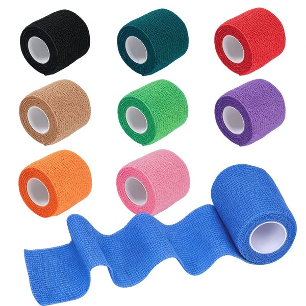Veterinary Pet Self Adhesive Elastic Wrap Bandage – Breathable Stretchable Comfortable Non-Woven Fabric Waterproof First Aid Tape (5cmx4.5m) for Dogs & Cats