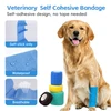 Veterinary Pet Self Adhesive Elastic Wrap Bandage – Breathable Stretchable Comfortable Non-Woven Fabric Waterproof First Aid Tape (5cmx4.5m) for Dogs & Cats 