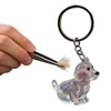 Cute Animal-Shaped Transparent PVC Pet Hair Keepsake Key Chain with Plastic Tweezer – Store and Display Pet fur to Create Sweet Personalized Memory