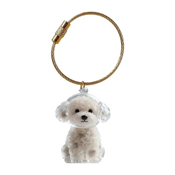 Cute Animal-Shaped Transparent PVC Pet Hair Keepsake Key Chain with Plastic Tweezer – Store and Display Pet fur to Create Sweet Personalized Memory