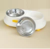 Cute Duck Shaped 3-in-1 Pet Feeder – Double Stainless Steel Food and Water Bowls with Slow Feeder Tray for Cats & Small Dogs 