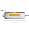 Cute Duck Shaped 3-in-1 Pet Feeder – Double Stainless Steel Food and Water Bowls with Slow Feeder Tray for Cats & Small Dogs 