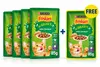Purina Friskies Chunks in Gravy Adult Cat Wet Food with Chicken Pouch 85g (4+1 Free)