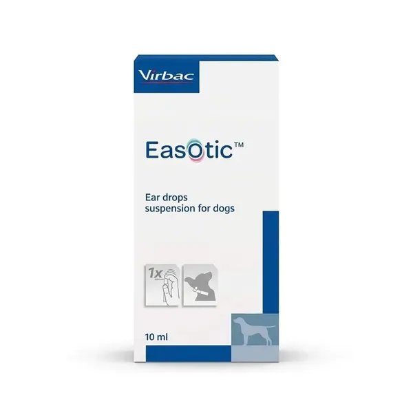 Virbac Easotic Anti-Inflammatory, Anti-Fungal and Anti-Bacterial Ear Drops Suspension for Dogs 10 ml