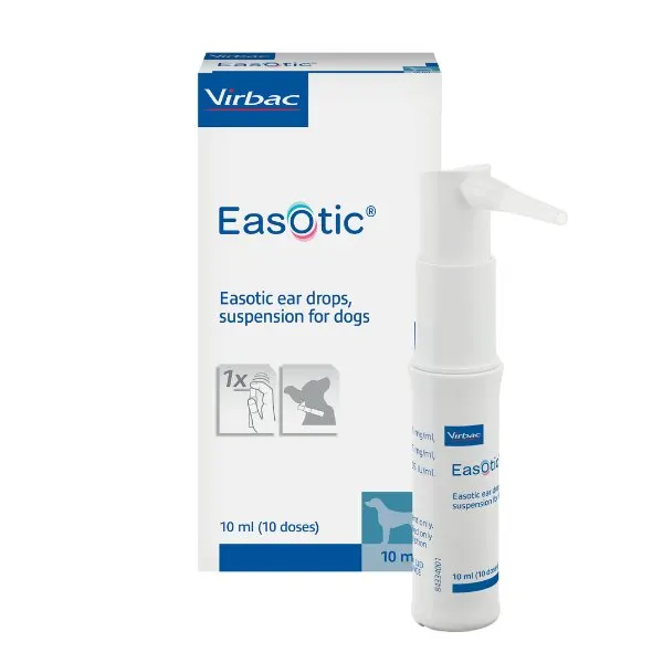 Virbac Easotic Anti-Inflammatory, Anti-Fungal and Anti-Bacterial Ear Drops Suspension for Dogs 10 ml