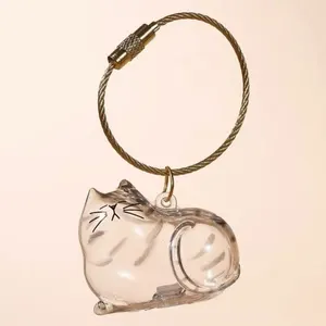 Transparent PVC Pet Hair Memorial Key Chain – Keepsake Capsule Designed to Store pet Fur