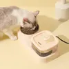 2-in-1 Pet Feeding Station – Automatic Flower Pet Water Fountain with Removable Stainless Steel Food Bowl for Cats & Small Dogs