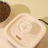 2-in-1 Pet Feeding Station – Automatic Flower Pet Water Fountain with Removable Stainless Steel Food Bowl for Cats & Small Dogs