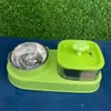 2-in-1 Pet Feeding Station – Automatic Flower Pet Water Fountain with Removable Stainless Steel Food Bowl for Cats & Small Dogs