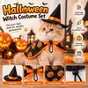 Halloween Costume Set for Cats & Small Dogs – Pumpkin Cape with Witch Hat & Bow