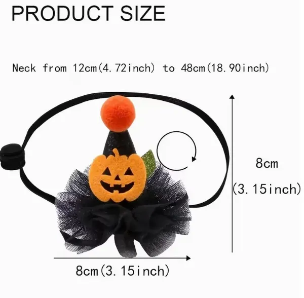 Halloween Pumpkin Hat for Cats & Small Dogs – Adjustable Festive Pet Headband Costume
