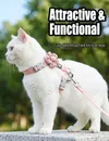 Nunbell Comfortable Adjustable Nylon Cat Harness and Lead with Small Bell & Cute Fabric Flower