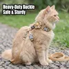 Nunbell Comfortable Adjustable Nylon Cat Harness and Lead with Small Bell & Cute Fabric Flower