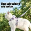 Nunbell Comfortable Adjustable Nylon Cat Harness and Lead with Small Bell & Cute Fabric Plaid Bow