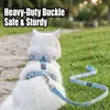 Nunbell Comfortable Adjustable Nylon Cat Harness and Lead with Small Bell & Cute Fabric Plaid Bow